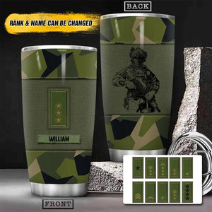 Personalized  Swedish Veteran/Soldier Camo Tumbler Printed 22OCT-HY10