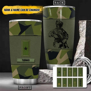 Personalized  Swedish Veteran/Soldier Camo Tumbler Printed 22OCT-HY10
