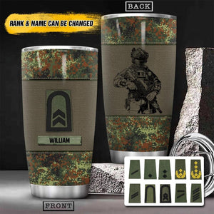 Personalized German Veteran/Soldier Camo Tumbler Printed 22OCT-HY10