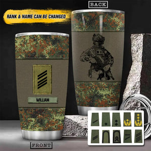 Personalized German Veteran/Soldier Camo Tumbler Printed 22OCT-HY10