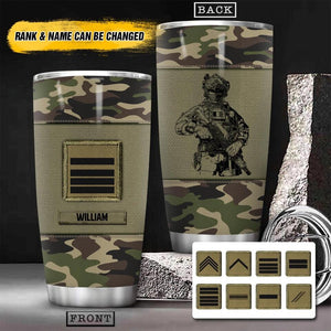 Personalized French Veteran/Soldier Camo Tumbler Printed 22OCT-HY10