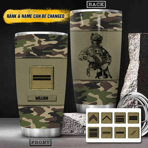 Personalized French Veteran/Soldier Camo Tumbler Printed 22OCT-HY10