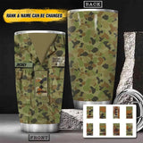 Personalized Australian Veteran/Soldier Flag Camo Tumbler Printed 22OCT-HY10