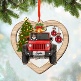 Personalized Jeep Dog Christmas Wood Ornament Printed 22OCT-DT10