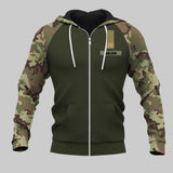 Personalized Italian Solider/ Veteran With Rank Name or Flag Zip Hoodie 3D Printed QTDT1110