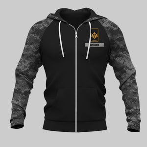 Personalized Canadian Solider/ Veteran With Rank Name or Flag Zip Hoodie 3D Printed QTDT1110