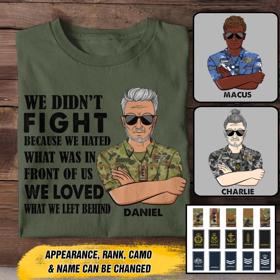 Personalized Australian Veteran/Soldier Tshirt Printed 22OCT-HY11