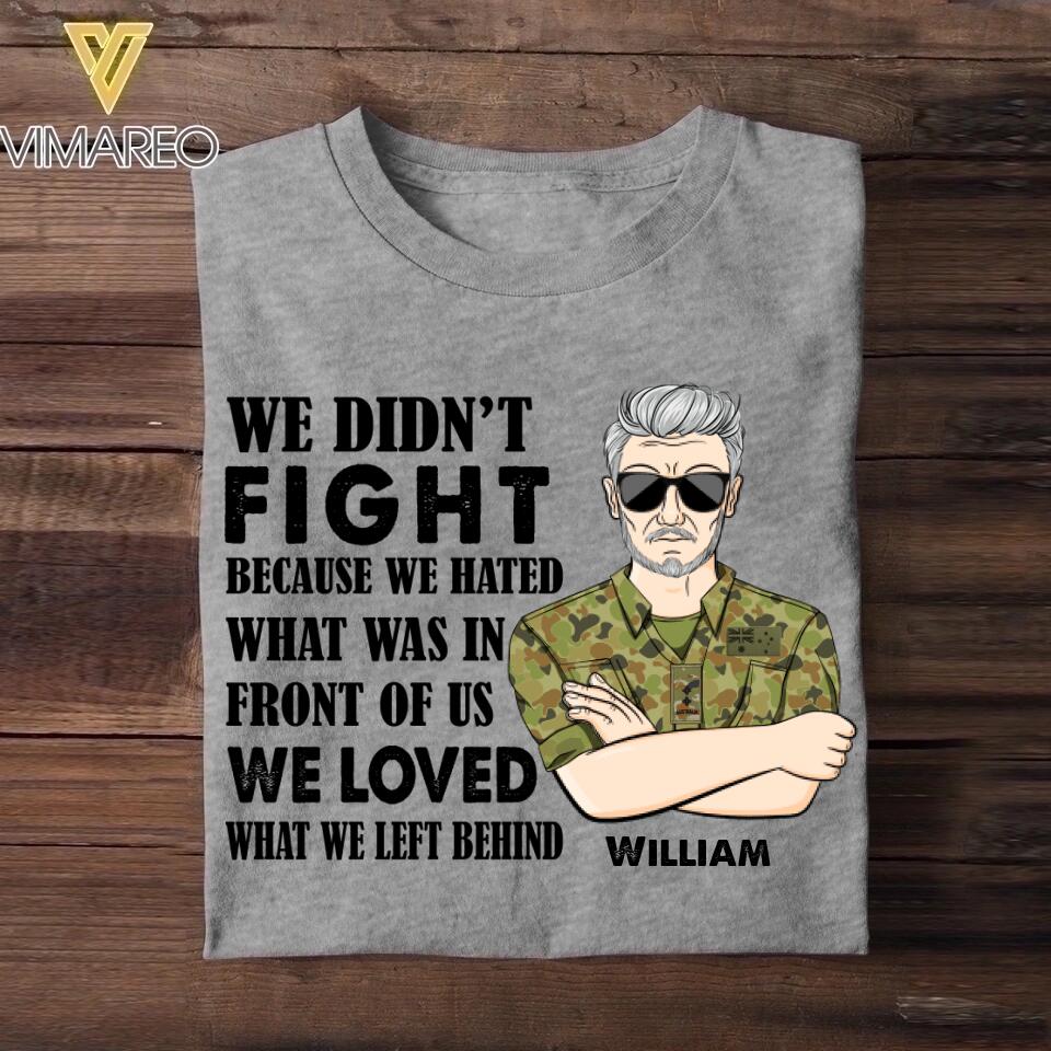 Personalized Australian Veteran/Soldier Tshirt Printed 22OCT-HY11