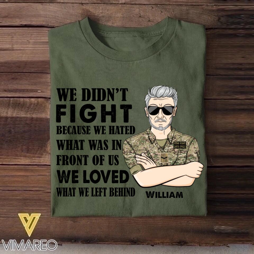 Personalized British Veteran/Soldier Tshirt Printed 22OCT-HY11