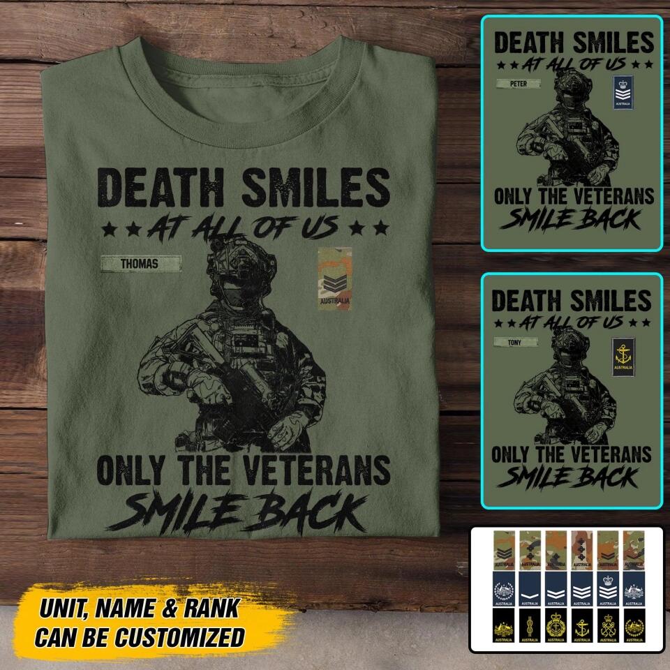 Personalized Australian Veteran/Soldier Tshirt Printed 22OCT-DT11