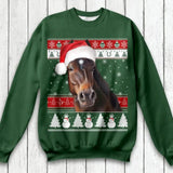 Personalized Your Image Horse Christmas Sweatshirt Prined 22OCT-13
