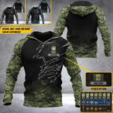 Personalized Canadian Solider/ Veteran Camo With Name and Rank Hoodie 3D Printed QTDT1410