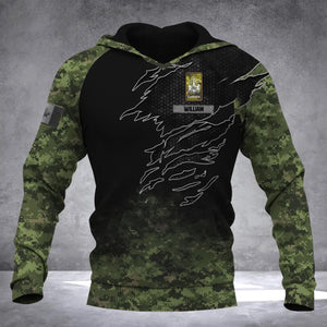 Personalized Canadian Solider/ Veteran Camo With Name and Rank Hoodie 3D Printed QTDT1410