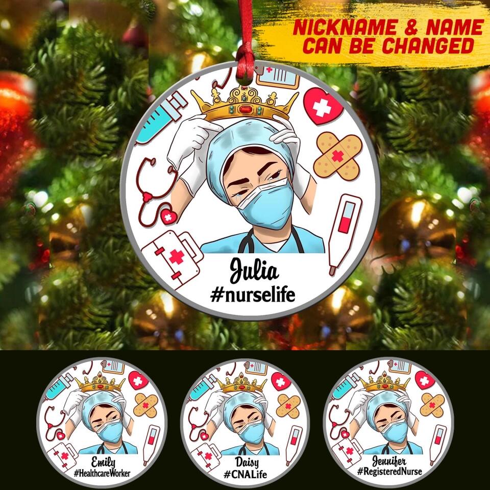 Personalized Nurse Life Christmas Ornament Printed QTMA1410