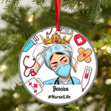 Personalized Nurse Life Christmas Ornament Printed QTMA1410