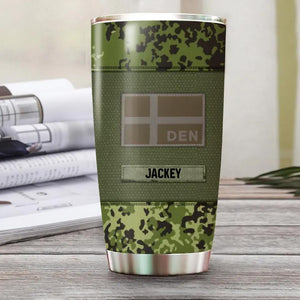 Personalized Danish Veteran/Soldier Camo Tumbler Printed 22OCT-HY14