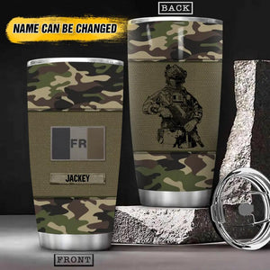 Personalized French Veteran/Soldier Flag Camo Tumbler Printed 22OCT-HY14