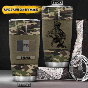 Personalized French Veteran/Soldier Flag Camo Tumbler Printed 22OCT-HY14