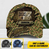 Personalized Australian Veteran Camo Rank Hand Peaked Cap 3D Printed QTDT1410