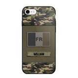 Personalized French Veterans/Soldier Camo Flag Phone Case Printed 22OCT-HY15