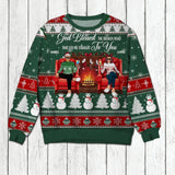 Personalized God Blessed The Broken Road That Led Me Straight To You Couple Christmas Sweatshirt Prined QTDT1510