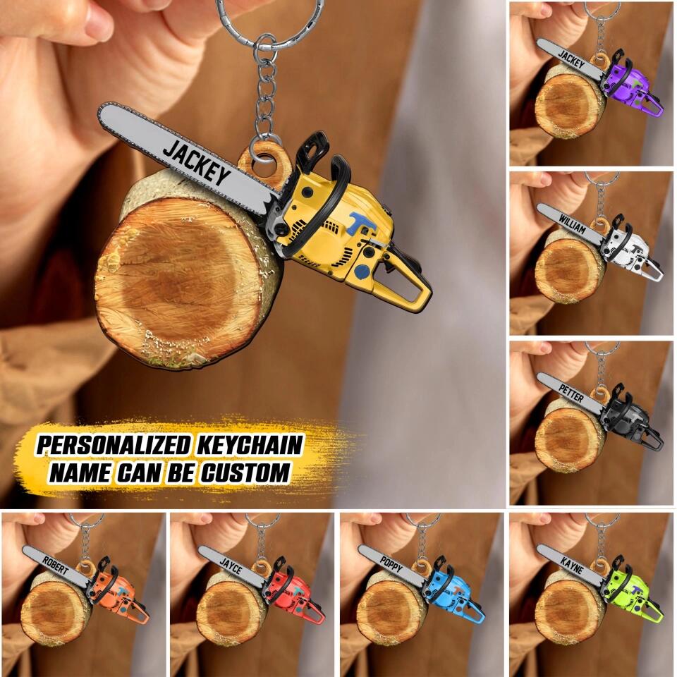 Personalized Arborist Wood Keychain Printed QTVQ1510