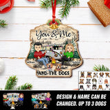 Personalized You And Me And The Dogs Christmas Wood Ornament Printed 22OCT-HQ15