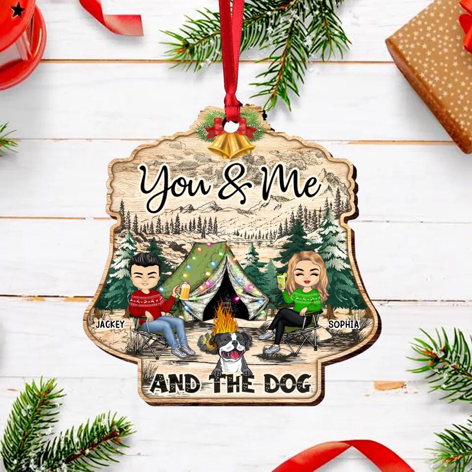 Personalized You And Me And The Dogs Christmas Wood Ornament Printed 22OCT-HQ15