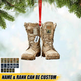 Personalized Australian Solider/ Veteran Boots With Rank and Name Christmas Acrylic/Plastic Ornament Printed 22OCT-HQ17