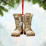 Personalized Australian Solider/ Veteran Boots With Rank and Name Christmas Acrylic/Plastic Ornament Printed 22OCT-HQ17
