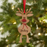 Personalized Freestanding Reindeer Family Christmas Wood Ornament Printed QTHQ1710