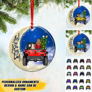 Personalized  I Love You To The Moon And Back Girl Love Jeep & Dog Christmas Acrylic/Plastic Ornament Printed 22OCT-HQ17