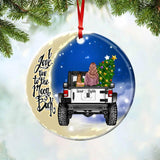 Personalized  I Love You To The Moon And Back Girl Love Jeep & Dog Christmas Acrylic/Plastic Ornament Printed 22OCT-HQ17