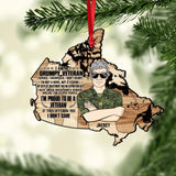 Personalized I'm A Grumpy Canadian Veteran I'm Proud To Be A Veteran Camo Rank Christmas Wood Ornament Printed 22OCT-DT17