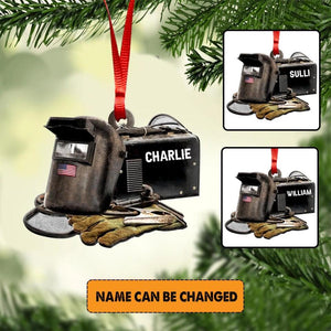 Personalized American Welder Christmas Wood Ornament Printed 22OCT-HY18