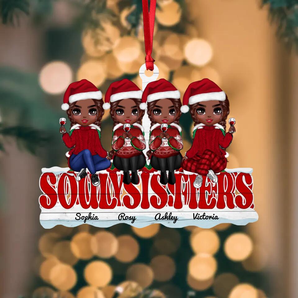 Personalized Always Sisters Besties Forever Soul Sisters Besties Gifts Christmas Wood Ornament Printed 22OCT-DT17