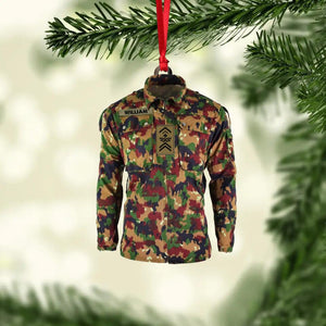 Personalized Swiss Solider/ Veteran Camo Uniform Christmas Wood Ornament Printed 22OCT-HY18