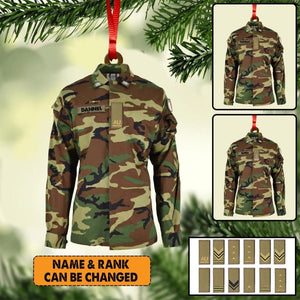 Personalized Italian Solider/ Veteran Camo Uniform Christmas Wood Ornament Printed 22OCT-HY18