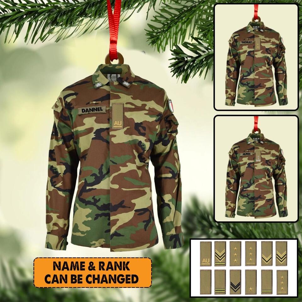 Personalized Italian Solider/ Veteran Camo Uniform Christmas Wood Ornament Printed 22OCT-HY18