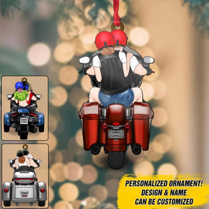 Personalized Motorcycle Lovers For Couples Christmas Wood Ornament Printed 22OCT-DT19