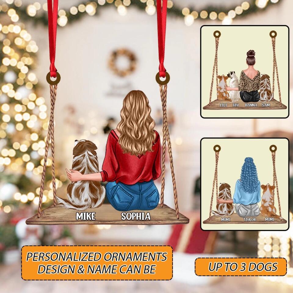 Personalized Dog Girl Gifts Christmas Wood Ornament Printed OCT-HQ19