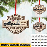 Personalized Motorcycle Lovers For Couples Christmas Wood Ornament Printed 22OCT-HQ19