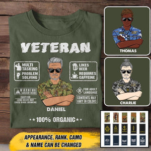 Personalized Australian Veteran 100% Organic With Rank Name And Camo Uniform Tshirt Printed 22OCT-HY19