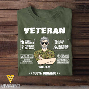 Personalized Australian Veteran 100% Organic With Rank Name And Camo Uniform Tshirt Printed 22OCT-HY19