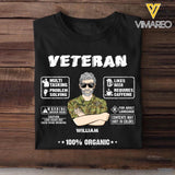Personalized Australian Veteran 100% Organic With Rank Name And Camo Uniform Tshirt Printed 22OCT-HY19
