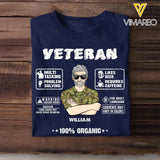 Personalized Australian Veteran 100% Organic With Rank Name And Camo Uniform Tshirt Printed 22OCT-HY19