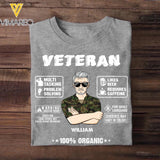 Personalized Swiss Veteran 100% Organic With Rank Name And Camo Uniform Tshirt Printed 22OCT-HY19