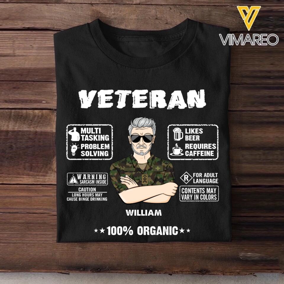 Personalized Swiss Veteran 100% Organic With Rank Name And Camo Uniform Tshirt Printed 22OCT-HY19