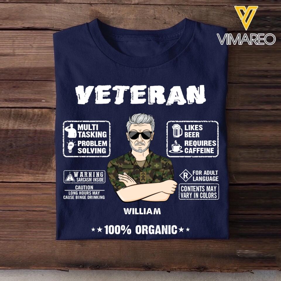 Personalized Swiss Veteran 100% Organic With Rank Name And Camo Uniform Tshirt Printed 22OCT-HY19