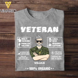 Personalized Canadian Veteran 100% Organic With Rank Name And Camo Uniform Tshirt Printed 22OCT-HY19